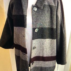 W by Worth Coat Wool Striped Size Small/M